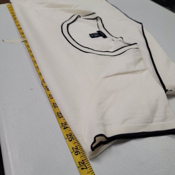 Lands End Womens Short Sleeve Knit Sweater Size 2X Clean Girl Old Money White - Picture 6 of 11